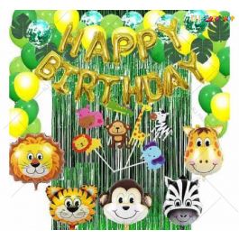 012T -Jungle Animal Theme Birthday Decoration Combo
