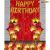 010J - Happy Birthday Decoration combo - Golden & Red - Set Of 39
