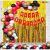 012L - Happy Birthday decoration Combo - Gold & Red - Set of 60