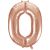 0 Number Foil Balloon - Rose Gold Color - 17 Inch Size