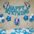 10B - Frozen Theme Happy Birthday Decoration - Blue & White - Set Of 48