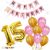013W - Birthday Party Decoration Combo - Pink & Golden - Set of 25