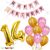 015W - Birthday Party Decoration Combo - Pink & Golden - Set of 25