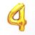 17 Inches Number 4 Golden Foil Balloon