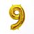 17 Inches Number 9 Golden Foil Balloon