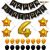 017P - Birthday Party Decoration Combo - Black & Gold - Set of 38