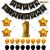 018P - Birthday Party Decoration Combo - Black & Gold - Set of 38