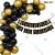 01P - Birthday Party Decoration Combo - Gold & Black - Set of 60