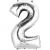 2 Number Foil Balloon - Silver Color - 17 Inch Size