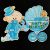 3D Glitter Baby Shower Big Hanging/Sticker Decoration - Blue - Model 1001