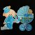3D Glitter Baby Shower Small Hanging/Sticker Decoration - Blue - Model 1001