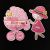 3D Glitter Baby Shower Small Hanging/Sticker Decoration - Pink - Model 1001