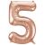 5 Number Foil Balloon - Rose Gold Color - 17 Inch Size
