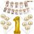 05Q - 1st Birthday Party Decoration Combo - Golden - Set of 12