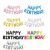 Happy Birthday Foil Balloons Banner - 17 Inch Size