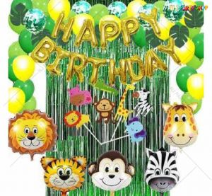 012T -Jungle Animal Theme Birthday Decoration Combo