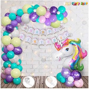 06U -Unicorn Theme Birthday Decoration Combo- Set of 66