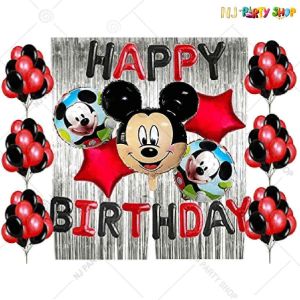 07T - Mickey Mouse Theme Birthday Decoration Combo- Set of 80