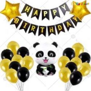 08H - Panda Theme Happy Birthday Decoration Combo - Set Of 41