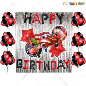 08T - Car Theme Theme Birthday Decoration Combo- Set of 80