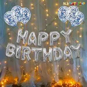 011S - Birthday Party Decoration Combo - Silver - Set of 20
