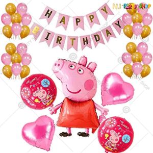 012U -Peppa Pig Theme Birthday Decoration Combo - Set of 50