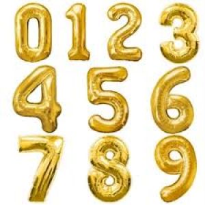 Balloons Number Foil - Gold Color -17 Inches Size 