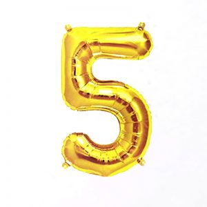 40 Inches Number 5 Golden Foil Balloon