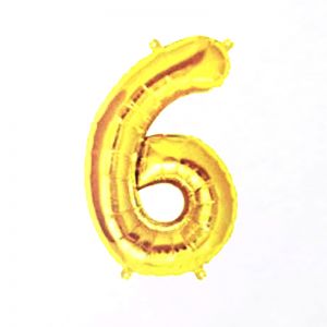 40 Inches Number 6 Golden Foil Balloon