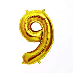 40 Inches Number 9 Golden Foil Balloon