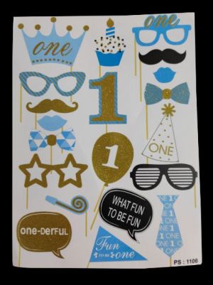 1st Birthday Boy Photo Booth Props - Model 100X