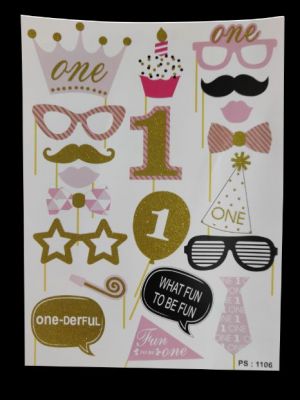 1st Birthday Girl Photo Booth Props - Model 100X