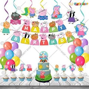 3C - Peppa Pig Theme Birthday Decoration Combo - Set of 44