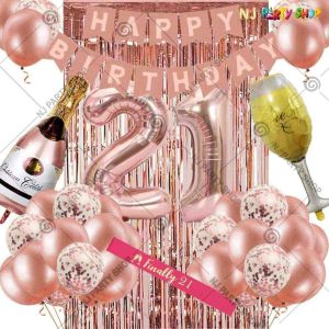 04S - Birthday Party Decoration Combo - Rosegold - Set of 48