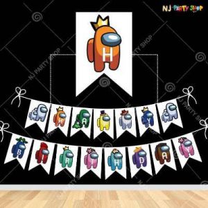 Among Us Theme Birthday Decoration Banner