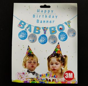 Baby Boy Banner with Balloons