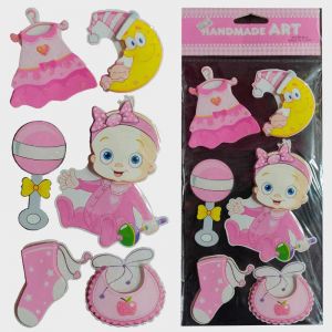 Baby Girl 3D Stickers - Baby Shower & Baby Welcome Decoration