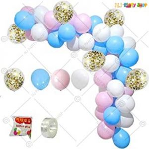 Balloon Arch Decoration Garland Kit - Blue & Pink - Set Of 82
