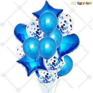 Balloon Combo - Blue - Set Of 14