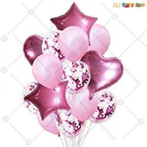  Balloon Combo - Pink - Set Of 14