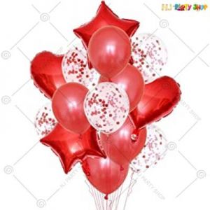 Balloon Combo - Red - Set Of 14