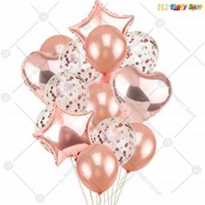 Balloon Combo - Rose Gold - Set Of 14