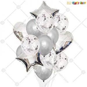 Balloon Combo - Silver - set Of 14
