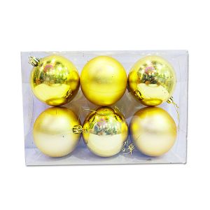 Big Golden Balls With Design - Christmas Tree Decoration Ornaments - Model Y7