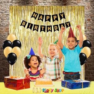 016A Model - Birthday Decoration Combo Kit -  Black & Golden