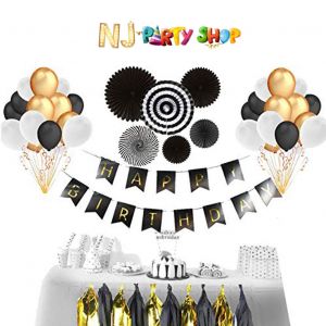 018A Model - Birthday Decoration Combo Kit -  Black & Golden