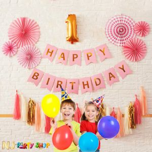 Party Propz 1st Birthday Boy Decoration Combo Set - 63Pcs for Celebration / 1st  birthday decoration for boys /