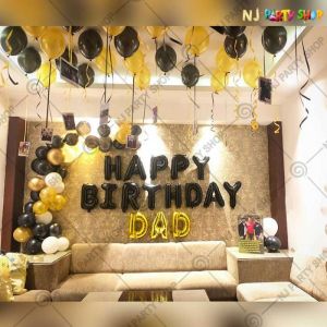 Birthday Decorations - Black & Golden - Dad Birthday Decorations - Model 1036