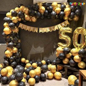 Birthday Decorations - Golden & Black - 50th Birthday Decorations - Model 1019