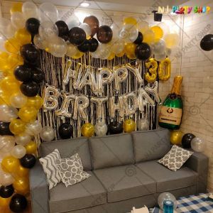 Birthday Decorations - Golden, White & Black - Model 1029